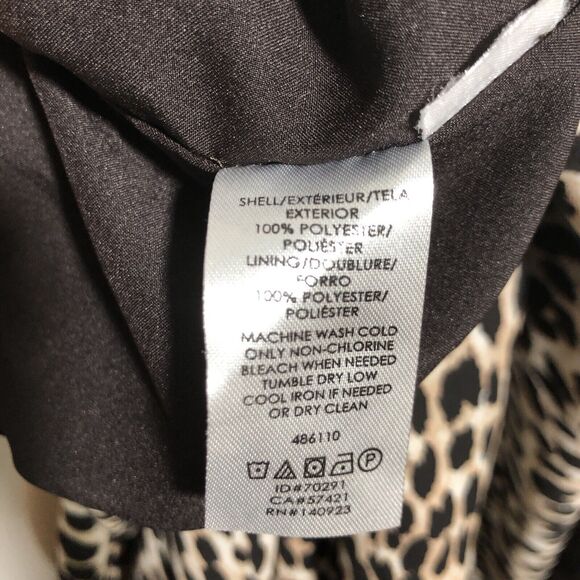 Loft Dress Womens XL Brown Black Leopard Print Babydoll Ruffle Flutter Sleeve - Picture 16 of 16